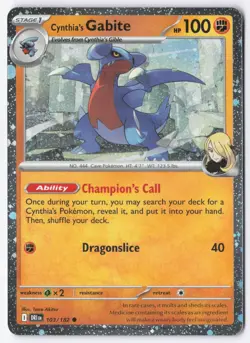 Cynthia's Gabite (Cosmos Holo) Common Miscellaneous Cards & Products 103/182 NM - Image 1