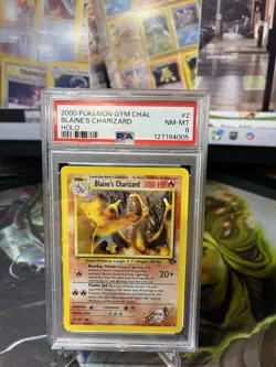 2000 Pokemon Gym Challenge Blaine's Charizard card 2/132 PSA 8 NM-MT - Image 1