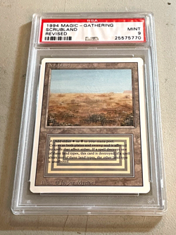 SCRUBLAND / PSA 9 Mint / Revised Edition / 1994 / MTG Magic the Gathering / Card - Image 1