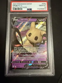 Pokemon TCG Mimikyu V Holo Ultra Rare 62 Sword & Shield Brilliant Stars PSA 10 - Image 1
