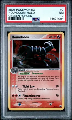 Houndoom [Reverse Holo] - Pokemon Unseen Forces #7 PSA 7.0 - Image 1
