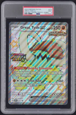 2025 Pokemon #072 Great Tusk Ex Paf Grt Tsk Jumbo PSA 9 - Image 1