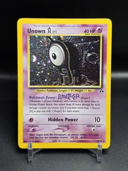Unown (A) #14 w/ Perfect Swirl - Neo Discovery Unlimited Holo Rare Pokemon TCG - Image 1