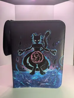 Pokemon Mewtwo & Mew 3-Ring Binder, Hardcover, With Zipper, Black Blue - Image 1