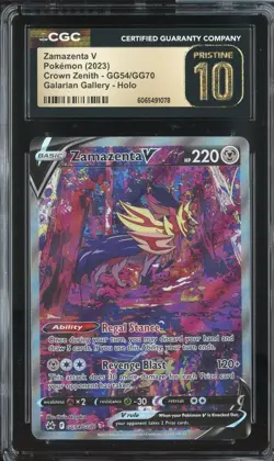 ZAMAZENTA V CROWN ZENITH GG54/GG70 POKEMON GALARIAN HOLO CGC 10 PRISTINE - Image 1