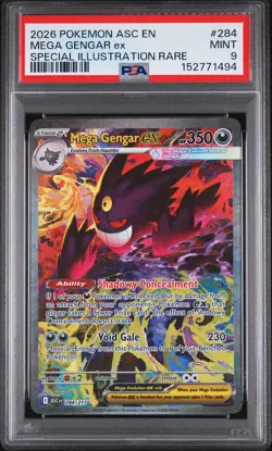 2026 POKEMON ASC EN-ASCENDED HEROES #284 MEGA GENGAR EX PSA 9 - Image 1