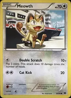 Meowth 80/99 Common Next Destinies Pokemon Lightly Played - Image 1