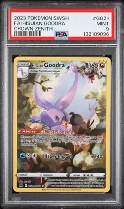 HISUIAN GOODRA PSA 9 2023 POKEMON SWORD & SHIELD CROWN ZENITH #GG21/GG70 FA 3773 - Image 1