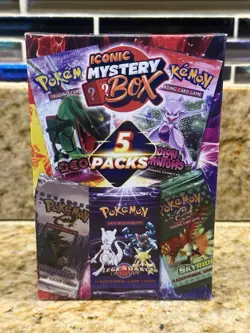 ICONIC MYSTERY POKEMON 5 PACKS BOX 1 IN 5 CONTAINS VINTAGE PACK $139 MSRP - Image 1