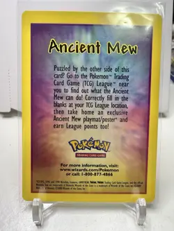 Ancient Mew Card Insert 2000 Pokemon The Movie Promo Card Insert NM - Image 1