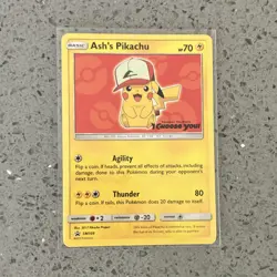 Pokemon Ash's Pikachu SM109 Promo Basic Regular 2017 Card - Image 1