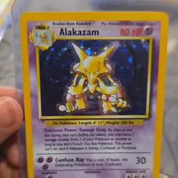 Alakazam Base Set Holo Rare Pokemon Card 1/102 80 HP Stage 2 English - Image 1