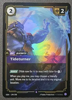Riftbound League Of Legends Origins Foil Card OGN 199 Tideturner - Image 1