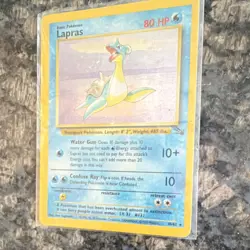 Pokemon Lapras Fossil 10/62 Holo Rare Basic 80 HP Water Gun Confuse Ray Card - Image 3