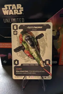 Star Wars Unlimited Fett's Firespray LAW 814 Prestige RARE Card - Lawless Time - Image 1