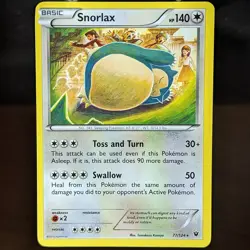 Snorlax 77/124 LP Rare XY Fates Collide Pokemon Card sleeping bear Komiya tummy - Image 1