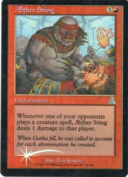 MTG: Urza's Destiny: Foil Aether Sting: Lightly Played Condition - Image 1