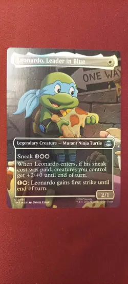 Leonardo, Leader in Blue (Borderless) Foil U Teenage Mutant Ninja Turtles 196 NM - Image 1