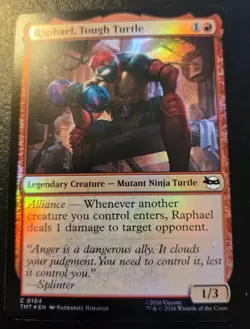 Raphael, Tough Turtle 0104 Foil Common Teenage Mutant Ninja Turtles MTG - Image 1