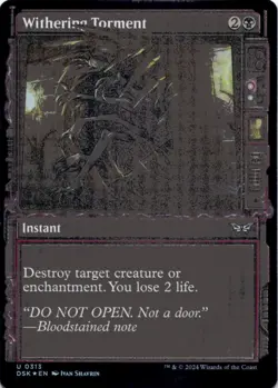 MTG Withering Torment (Showcase) Foil NM Duskmourn: House of Horror Magic 313 - Image 1