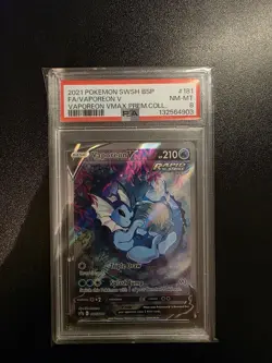 Pokemon TCG Vaporeon V SWSH181 Full Art Promo Card PSA 8 black star promo - Image 1