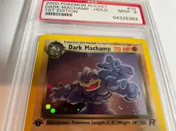 2000 POKEMON ROCKET 1ST EDITION #10 DARK MACHAMP-HOLO PSA 9 - Image 1