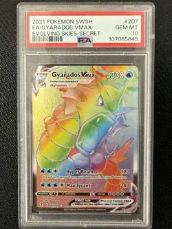Pokemon Gyarados VMAX Secret Rare Full Art Holo SWSH07 Evolving Skies PSA 10 - Image 1
