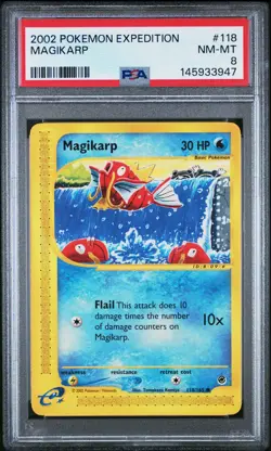 2002 POKEMON EXPEDITION #118 MAGIKARP PSA 8 - Image 1