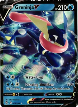 Pokemon TCG Greninja V Holo Ultra Rare SWSH08: Fusion Strike 073/264 DMG - Image 1