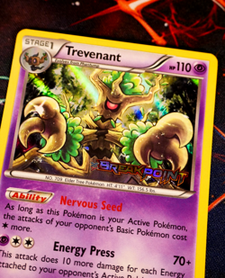 LP Pokemon (Prerelease) TREVENANT Card XY BLACK STAR PROMO XY94 Holo BREAKPoint - Image 1