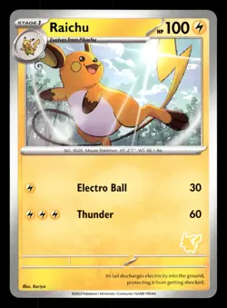 Raichu My First Battle Pikachu Deck Stamp Pokemon NM - Image 1