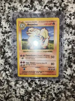 Pokemon Arcanine Base Set Shadowless 23/102 Uncommon 100 HP Wizards of the Coast - Image 1