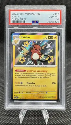 2024 POKEMON PAF EN #132 RAICHU SHINY RARE PSA 10 - Image 1