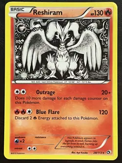 Pokemon Reshiram Holo - Legendary Treasures - 28/113 MP - Image 1