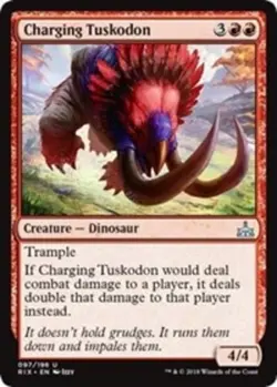 Charging Tuskodon Light Play, English Magic the Gathering MTG Rivals of Ixalan - Image 1