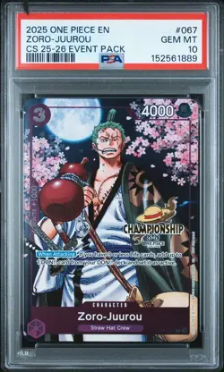 Zoro-Juurou (CS 25-26 Event Pack Finalist Ver.) OP05-067 One Piece PSA 10 - Image 1