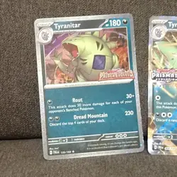 Pokemon Stamped Promos Prismatic Evolutions Lucario Tyranitar ex Premium - Image 3