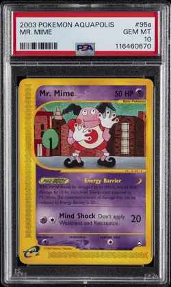 2003 POKEMON AQUAPOLIS #95A MR. MIME PSA 10 - Image 1