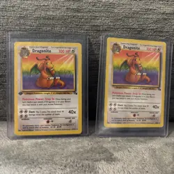 Pokemon TCG Dragonite Fossil 1st edition 19/62 Non-Holo Unlimited Rare Card x2 - Image 1