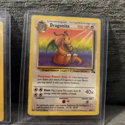 Pokemon TCG Dragonite Fossil 1st edition 19/62 Non-Holo Unlimited Rare Card x2 - Image 4
