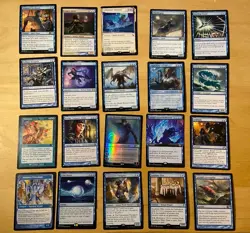 Magic The Gathering Lot Of 20 Blue Cards Including Rares and Mythics - Image 1