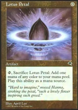 Moderate Play, English MTG Regular Lotus Petal Tempest Magic the Gathering - Image 1