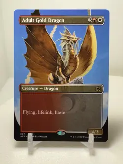 Adult Gold Dragon (Borderless) #297 (NM) Forgotten Realms AFR Magic MTG - Image 1