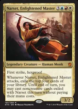 1 x Narset, Enlightened Master - Khans of Tarkir - Light Play - MTG - Image 1