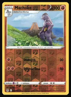 2022 Pokemon Lost Origin 087/196 Machoke Reverse Holo Uncommon - Image 1