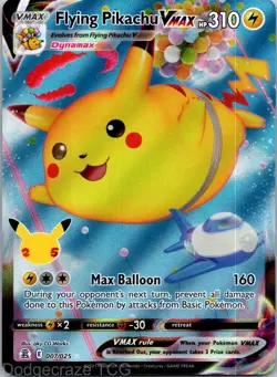 Flying Pikachu VMAX 007/025 Holo Rare VMAX Celebrations Pokemon NM - Image 1