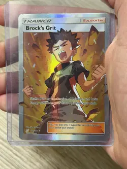 Brock's Grit Full Art Ultra Rare Trainer 172/181 SM-Team Up Holo Pokemon TCG - Image 1