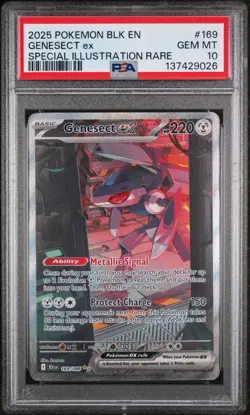 2025 POKEMON BLK EN-BLACK BOLT SPECIAL ILLUSTRATION RARE #169 GENESECT EX PSA 10 - Image 1