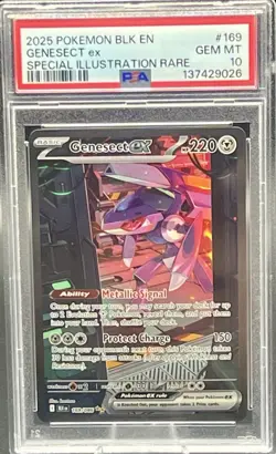 2025 POKEMON BLK EN-BLACK BOLT SPECIAL ILLUSTRATION RARE #169 GENESECT EX PSA 10 - Image 4