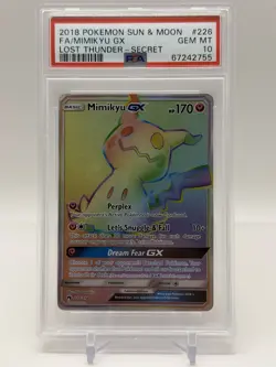 2018 Pokemon Sun and Moon Mimikyu GX Lost Thunder Secret 226/214 PSA 10 - Image 1